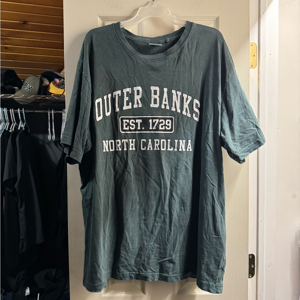 Vintage Outer Banks Graphic Tee - Dark Green